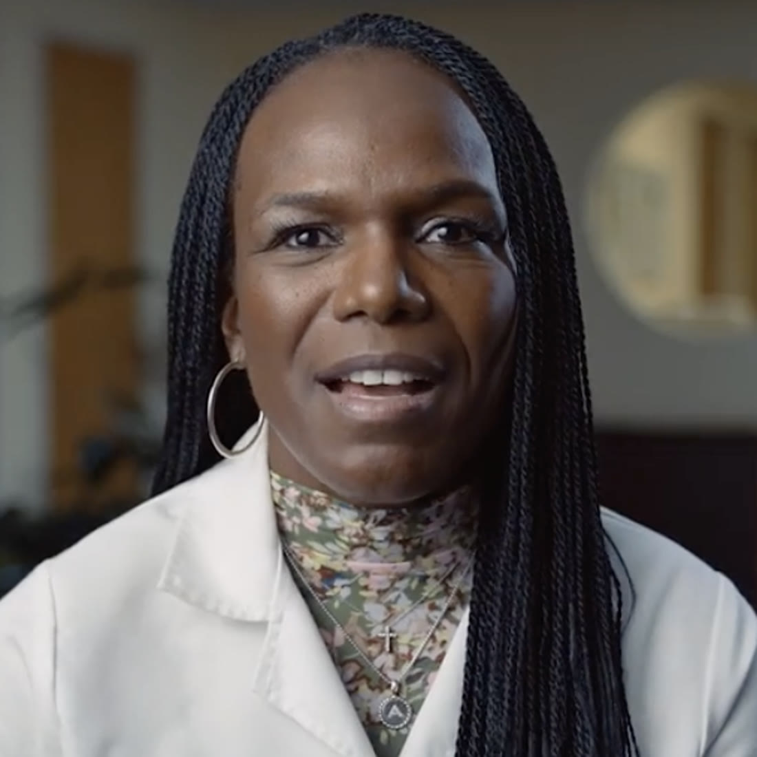 Johnson and Johnson Minority Health Month, portrait of a healthcare leader speaking on camera